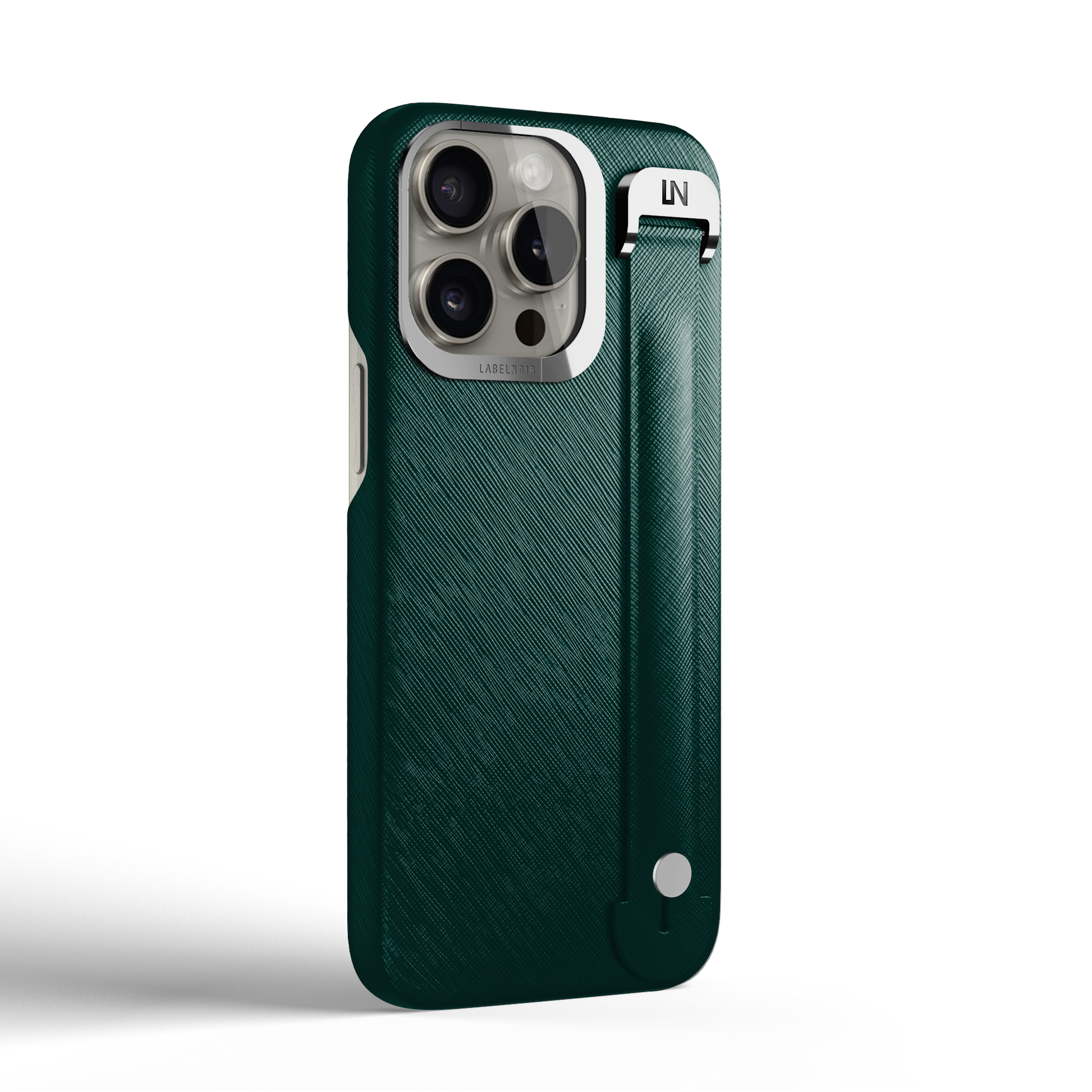 Iphone 15 Pro Forest Green Saffiano Removable Strap Case | Magsafe