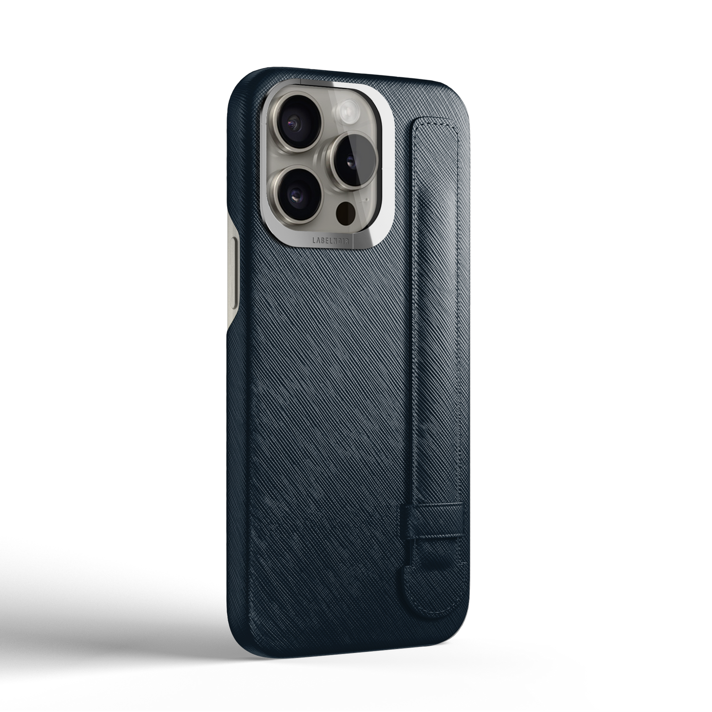 Iphone 16 Pro Navy Blue Saffiano Strap Case | Magsafe