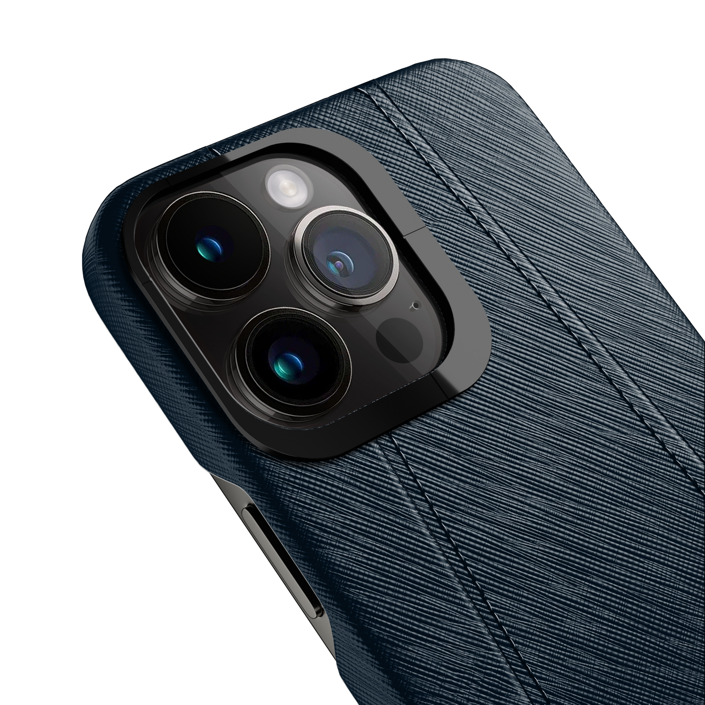 Iphone 13 Pro Navy Blue Saffiano Case | Magsafe