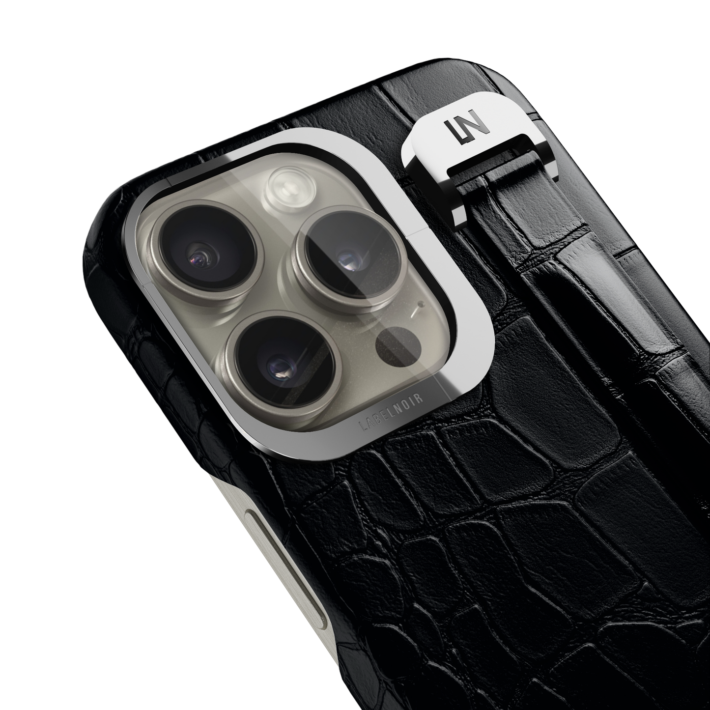 Iphone 16 Pro Max Black Alligator Removable Strap Case | Magsafe