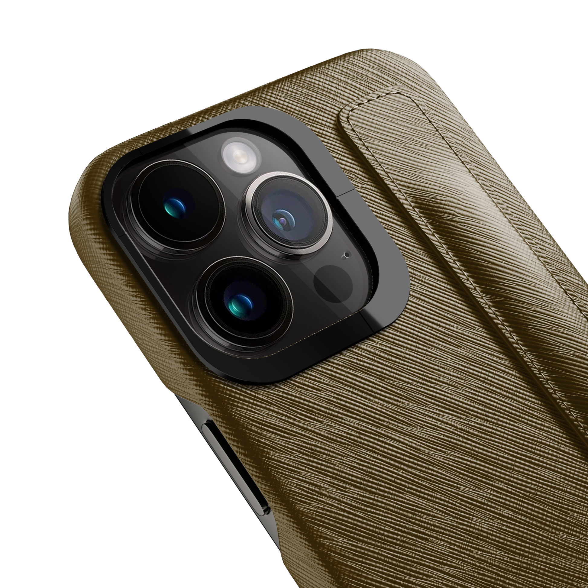 Iphone 14 Pro Kaki Saffiano Strap Case | Magsafe