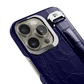 Iphone 16 Pro Navy Blue Alligator Removable Strap Case | Magsafe