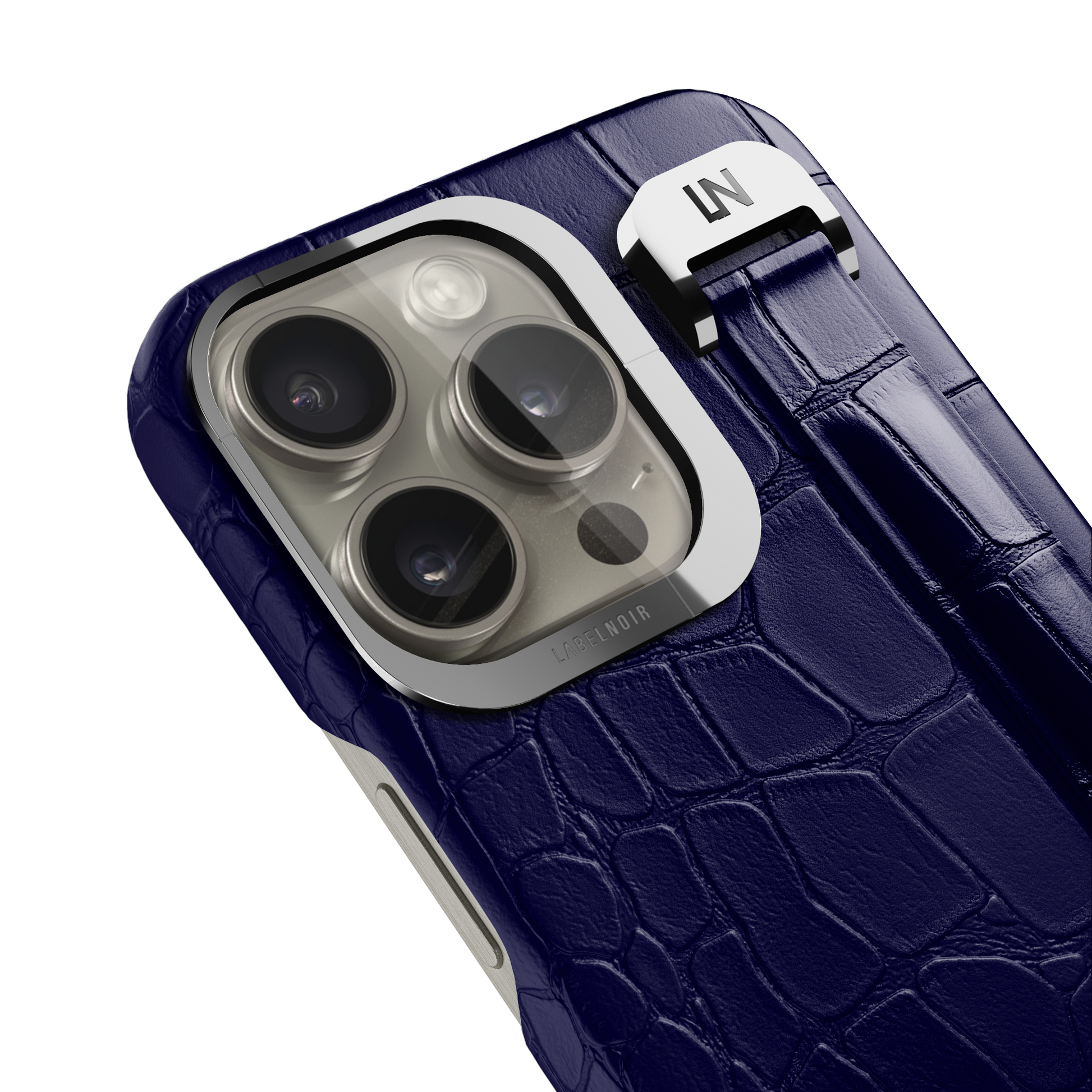 Iphone 16 Pro Navy Blue Alligator Removable Strap Case | Magsafe