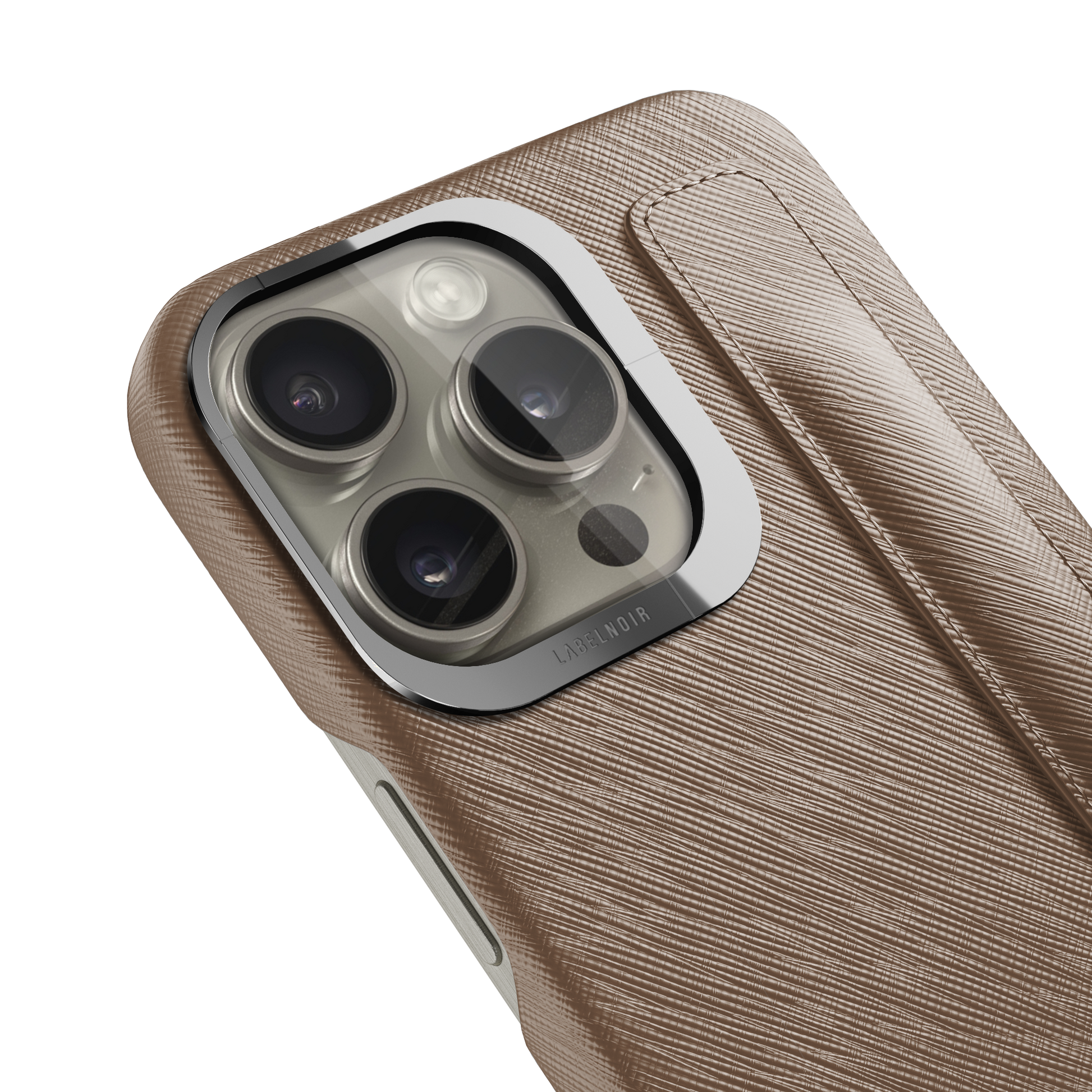 Iphone 16 Pro Taupe Saffiano Strap Case | Magsafe