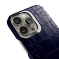 Iphone 15 Pro Navy Blue Alligator Case | Magsafe