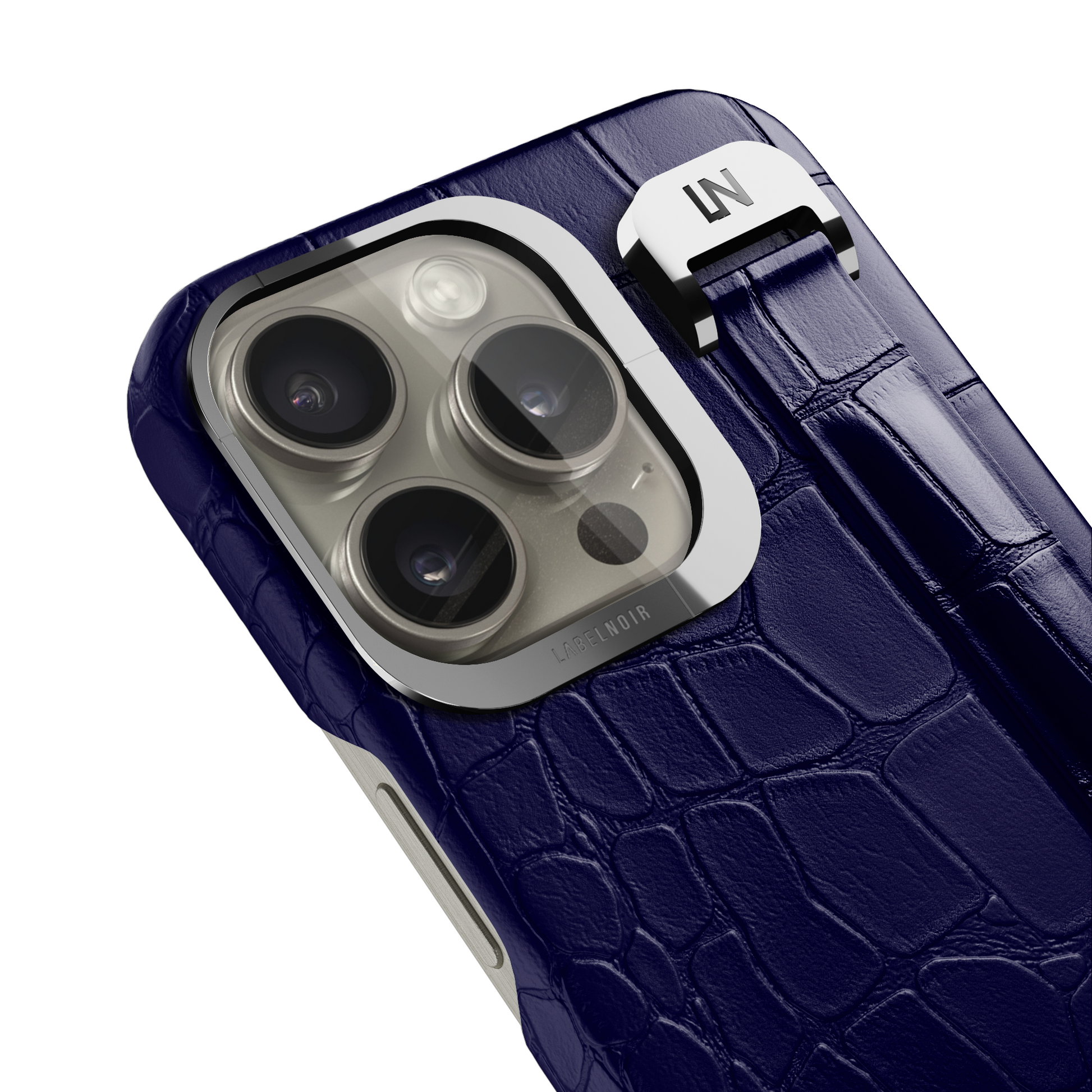 Iphone 15 Pro Max Navy Blue Alligator Removable Strap Case | Magsafe