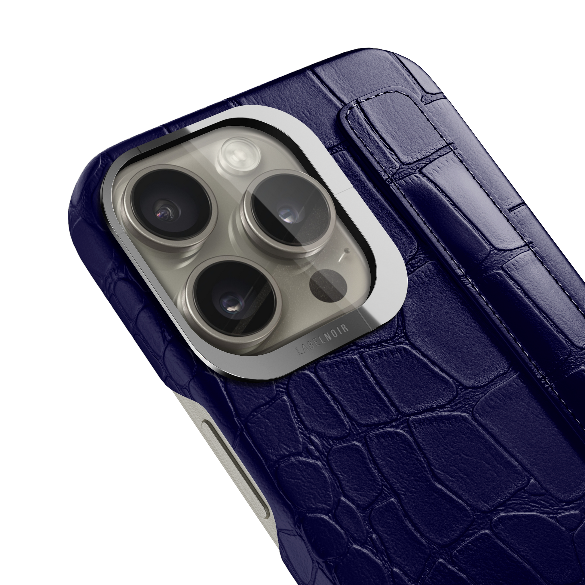 Iphone 15 Pro Navy Blue Alligator Strap Case | Magsafe