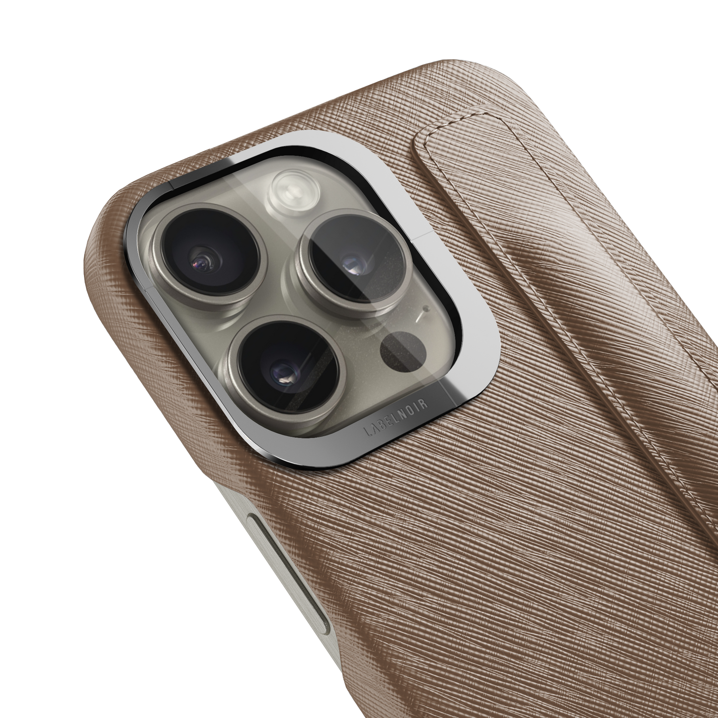 Iphone 16 Pro Taupe Saffiano Strap Case | Magsafe