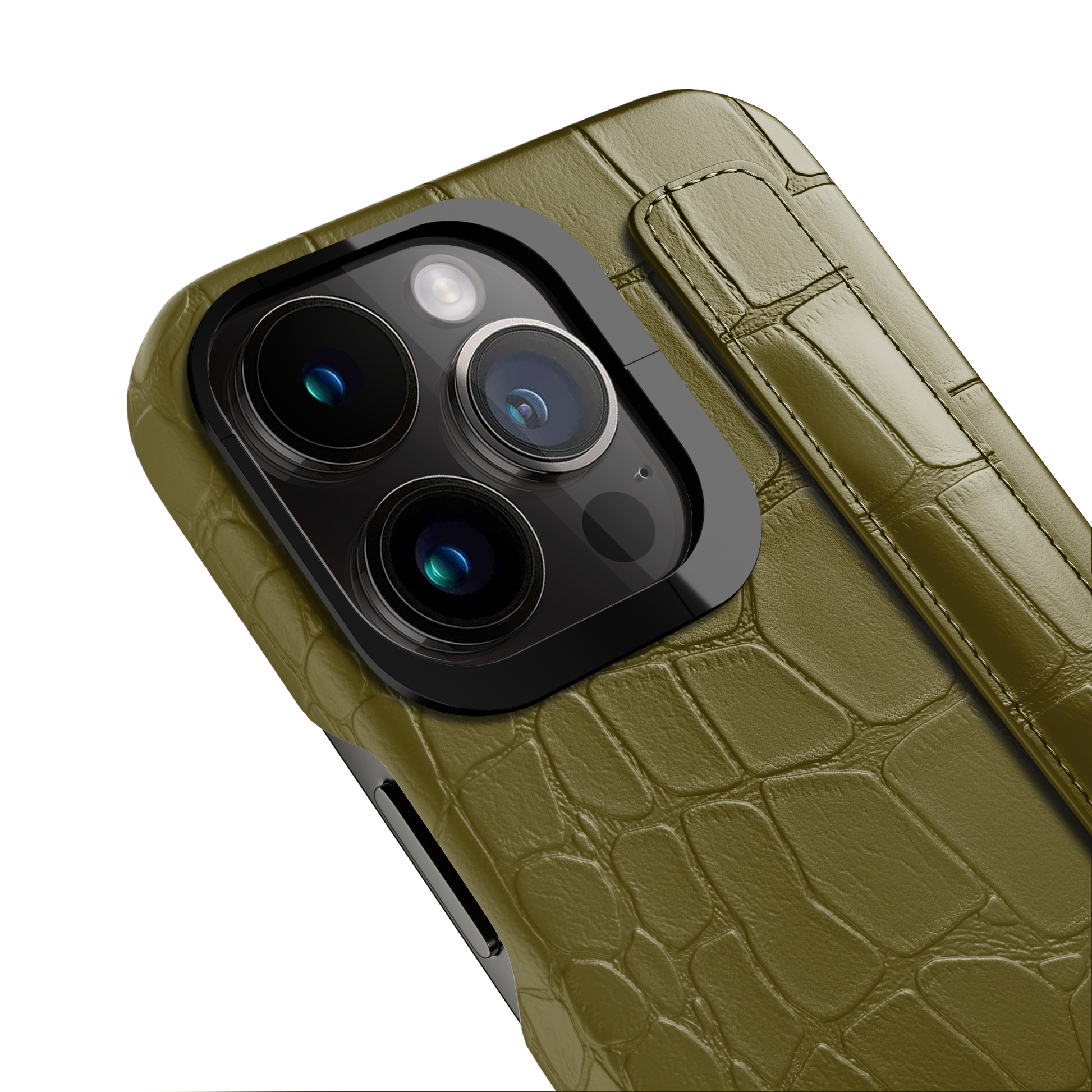 Iphone 13 Pro Olive Green Alligator Strap Case | Magsafe