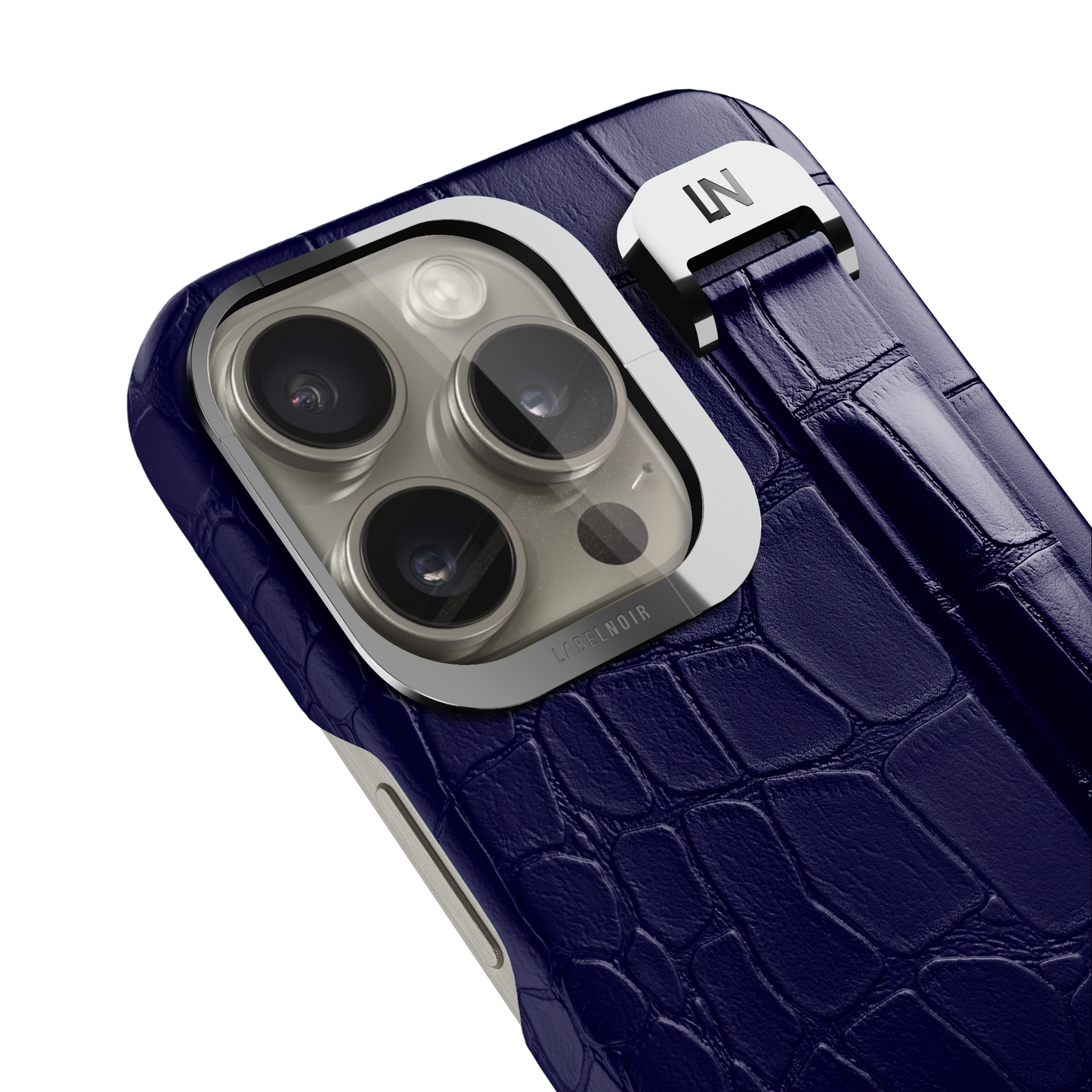 Iphone 15 Pro Navy Blue Alligator Removable Strap Case | Magsafe