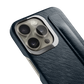 Iphone 15 Pro Navy Blue Saffiano Strap Case | Magsafe