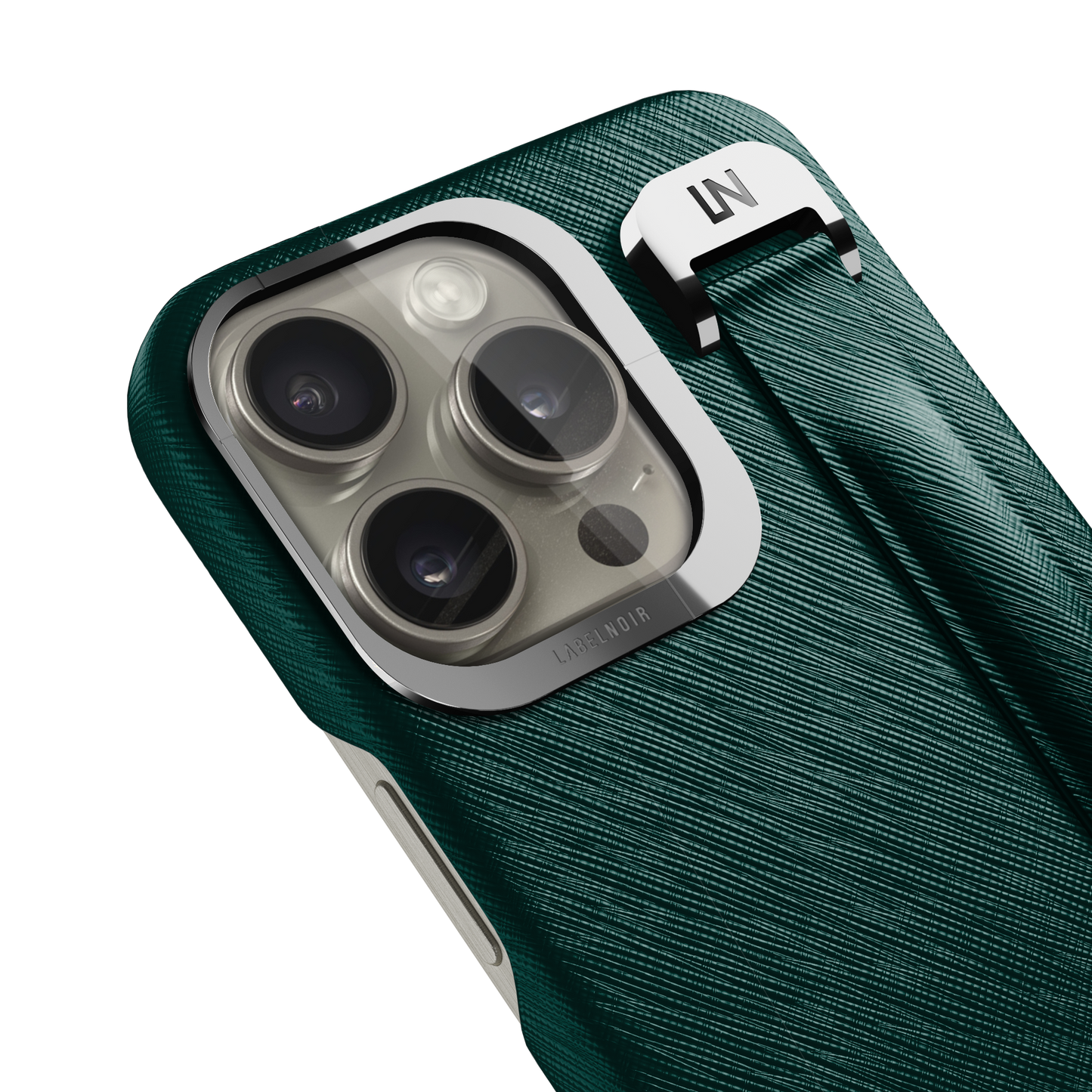 Iphone 16 Pro Forest Green Saffiano Removable Strap Case | Magsafe