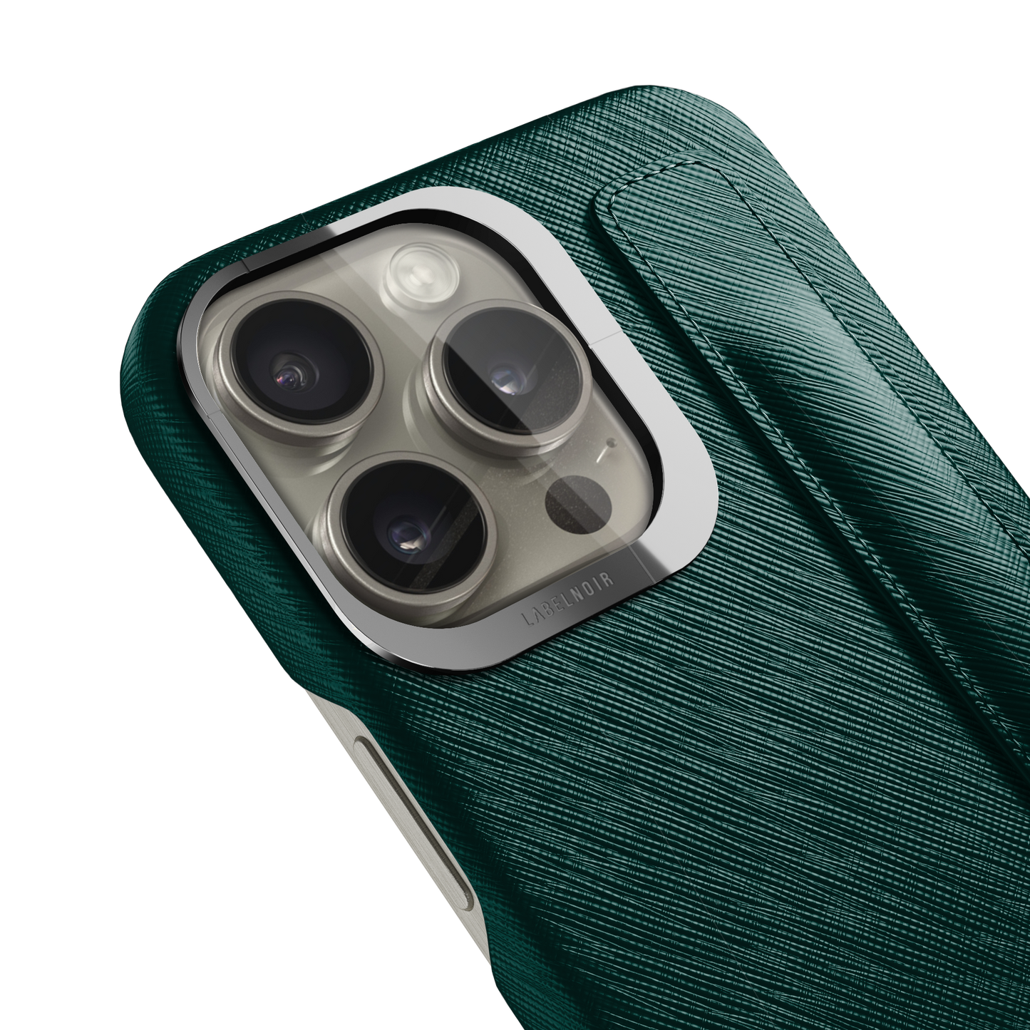 Iphone 16 Pro Forest Green Saffiano Strap Case | Magsafe