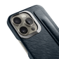 Iphone 16 Pro Navy Blue Saffiano Strap Case | Magsafe