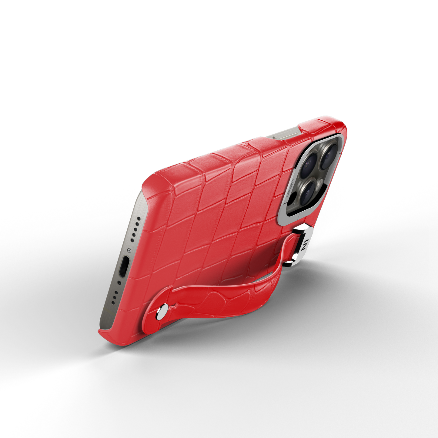Iphone 15 Pro Red Alligator Removable Strap Case | Magsafe