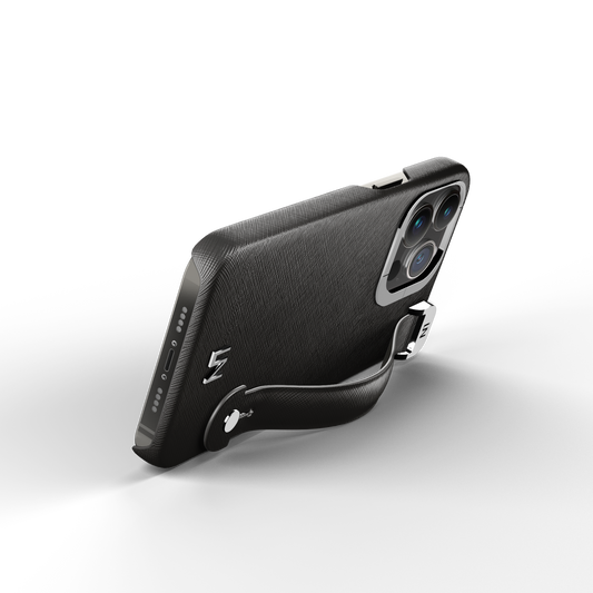 Iphone 13 Pro Black Saffiano Removable Strap Case | Magsafe