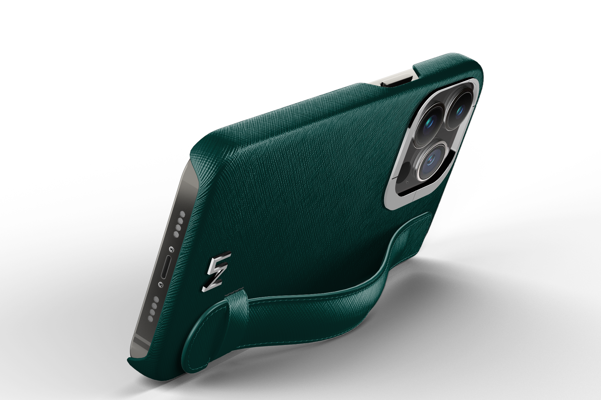 Iphone 13 Pro Green Sapin Saffiano Strap Case | Magsafe