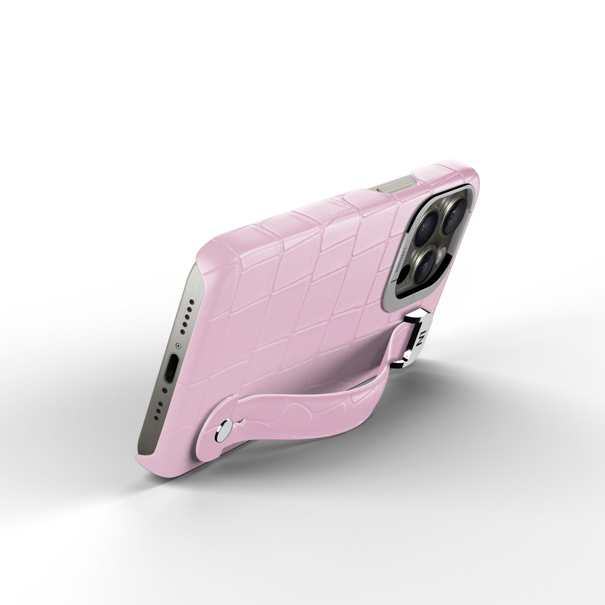 Iphone 16 Pro Max Pink Alligator Removable Strap Case | Magsafe