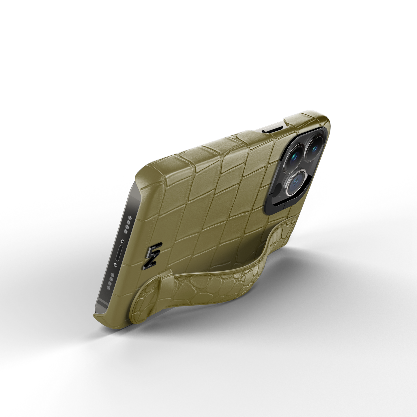 Iphone 14 Pro Olive Green Alligator Strap Case | Magsafe