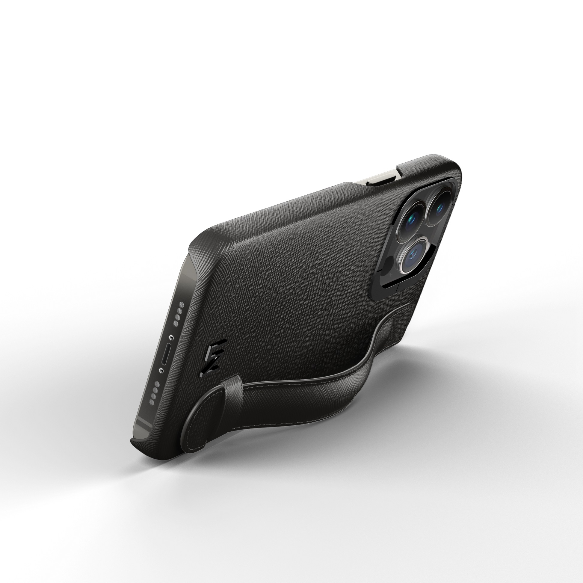 Iphone 14 Pro Black Saffiano Strap Case | Magsafe