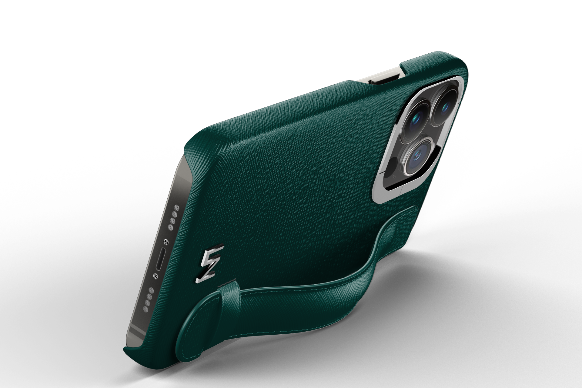 Iphone 14 Pro Green Sapin Saffiano Strap Case | Magsafe