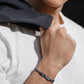 Pavé Set Carbone Cord Bracelet in Grey